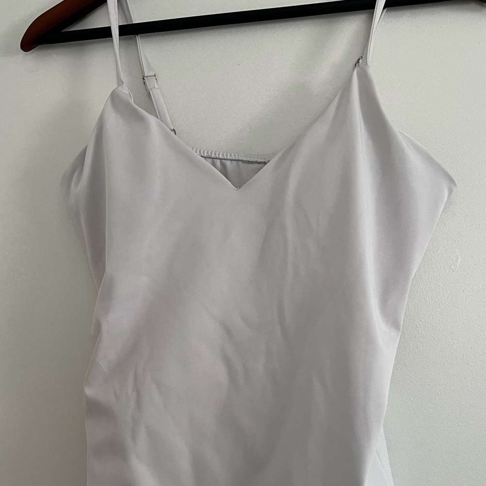 Elegant White Women's Top Built In Bra Athletic